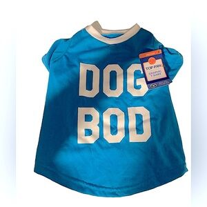 NWT Top Paw Blue “Dog Bod” Graphic Dog T-Shirt Size Medium.